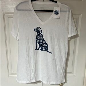 Life Is Good Blue Dog Silhouette T-Shirt